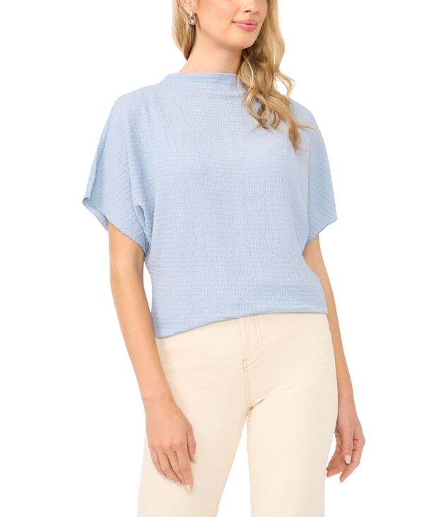 【送料無料】 ヴィンスカムート レディース シャツ トップス Women's Textured High Neck Wide Sleeve Top Sky
