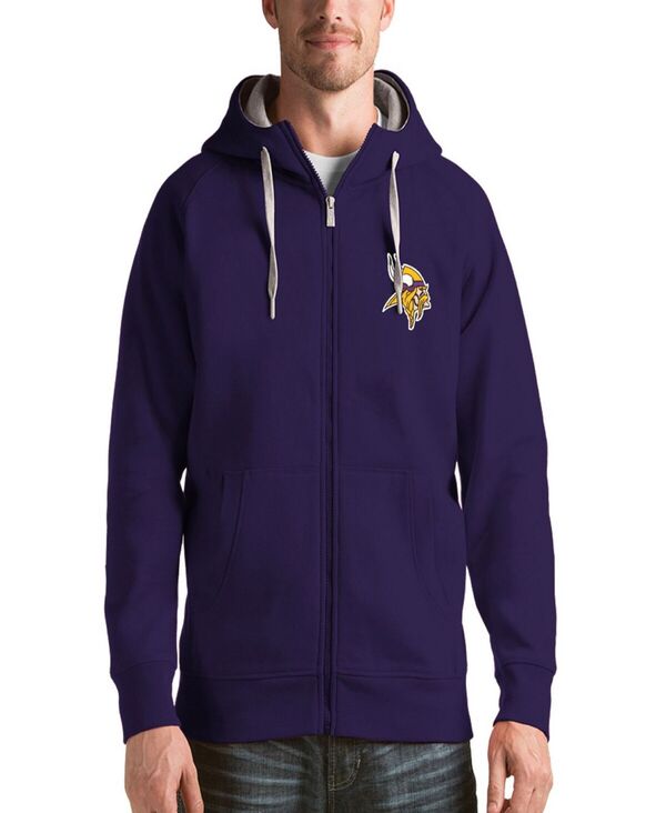 【貨物輸送無料】 アンティグア メンズ パーカー・スウェット アウター Men\u0027s Purple Minnesota Vikings Victory Full-Zip Hoodie Purple