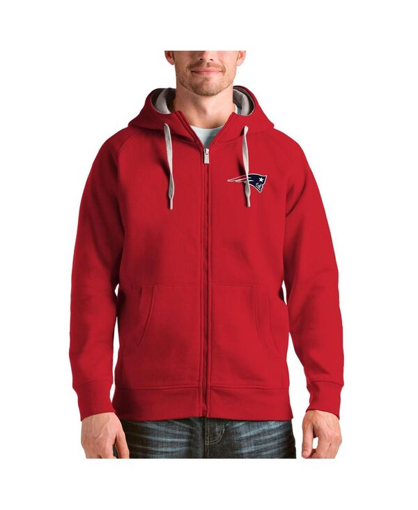 【貨物輸送無料】 アンティグア メンズ パーカー・スウェット アウター Men\u0027s Red New England Patriots Victory Full-Zip Hoodie Red