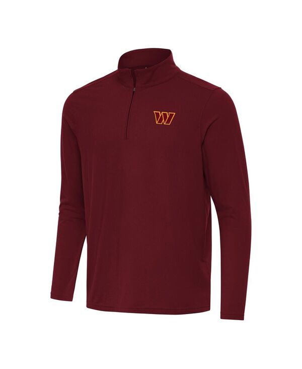 【貨物輸送無料】 アンティグア メンズ パーカー・スウェット アウター Men\u0027s Burgundy Washington Commanders Intent Quarter-Zip Pullover Top Burgundy