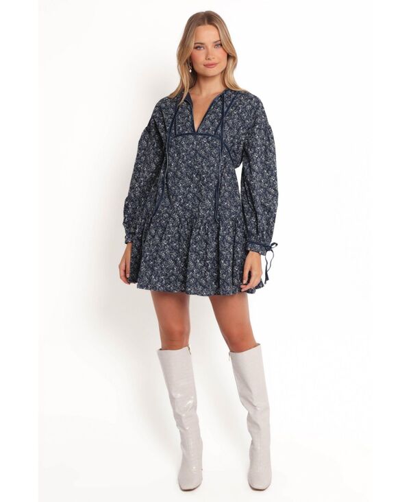 【送料無料】 Petal and Pup レディース ワンピース トップス Brooklyn Mini Dress Blue floral|ReVida 店