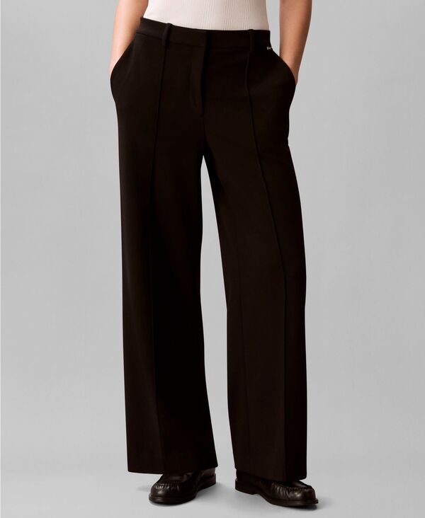 【送料無料】 カルバンクライン レディース カジュアルパンツ ボトムス Women's High-Rise Wide-Leg Pants Black