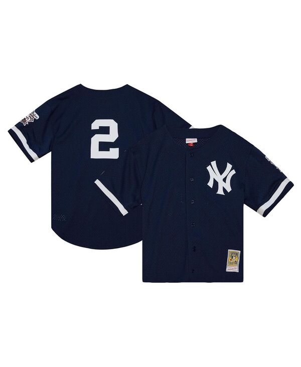 【送料無料】 ミッチェル&ネス メンズ シャツ トップス Men's Derek Jeter Navy New York Yankees Cooperstown Collection Mesh Batting Practice Button-Up Jersey Navy