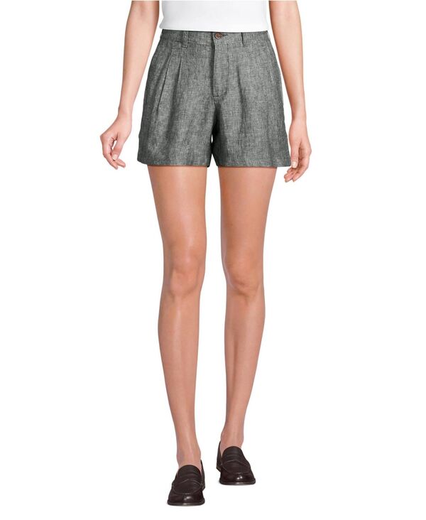 【送料無料】 ランズエンド レディース ハーフパンツ・ショーツ ボトムス Women's High Rise Pleated A-line 5\