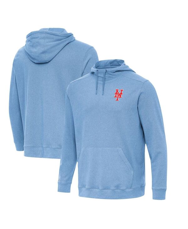 【貨物輸送無料】 アンティグア メンズ パーカー・スウェット アウター Men\u0027s Heather Powder Blue New York Mets Cloud Pullover Hoodie Heather Powder Blue