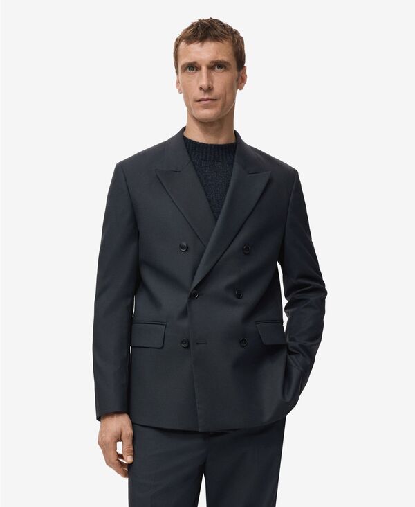 【貨物輸送無料】 マンゴ メンズ 上衣・上衣 スポーツジャケット アウター Men\u0027s Boston Slim-Fit Double-Breasted Suit Blazer Navy