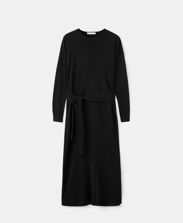 【送料無料】 マンゴ レディース ワンピース トップス Women's Knot Knitted Dress Black|ReVida 店