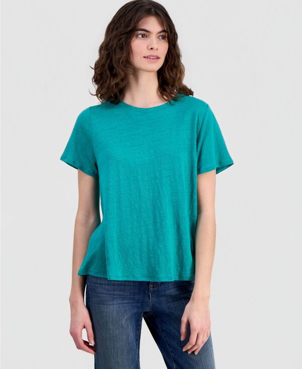 【送料無料】 エイリーンフィッシャー レディース Tシャツ トップス Women\'s Linen Jersey Crewneck T-Shirt Sstar|ReVida 店
