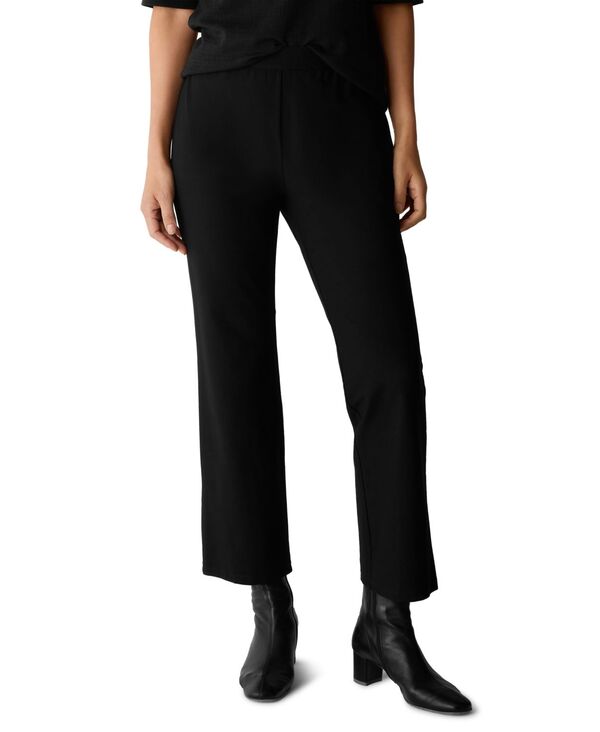 【送料無料】 エイリーンフィッシャー レディース カジュアルパンツ ボトムス Women's Textured Knit Ankle Kick Pants Black 40,820円