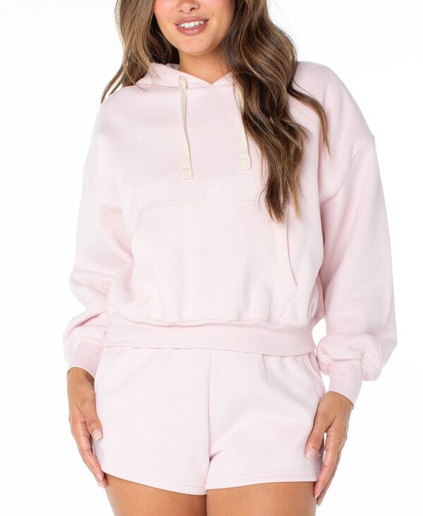 【送料無料】 セレブリティピンク レディース パーカー・スウェット アウター Women's Heart Embroidery Hooded Sweatshirt Pale Lilac