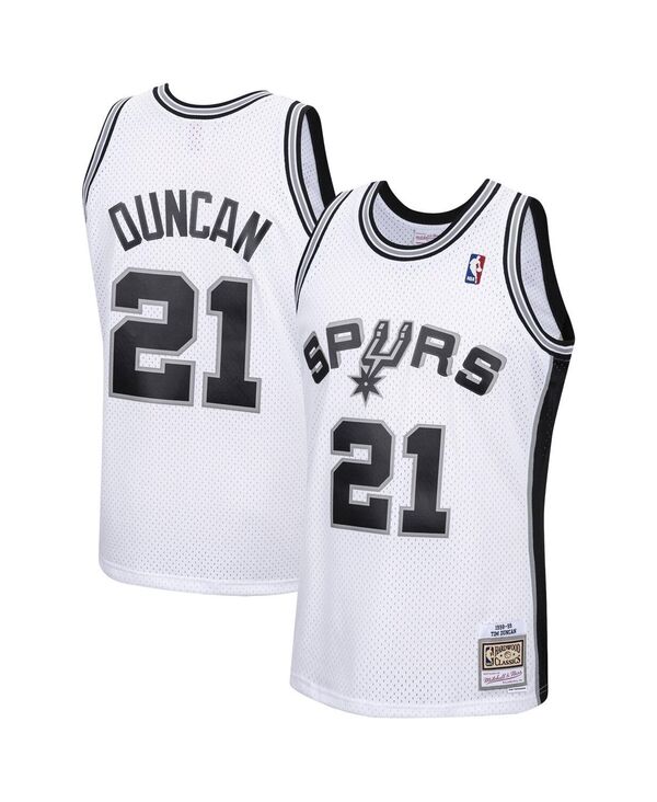 【送料無料】 ミッチェル&ネス メンズ シャツ トップス Men's Tim Duncan White San Antonio Spurs 1998-99 Hardwood Classics Swingman Jersey White