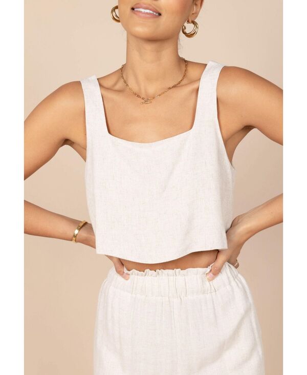 【送料無料】 Petal and Pup レディース シャツ トップス Women's Eleanor Cropped Top Beige