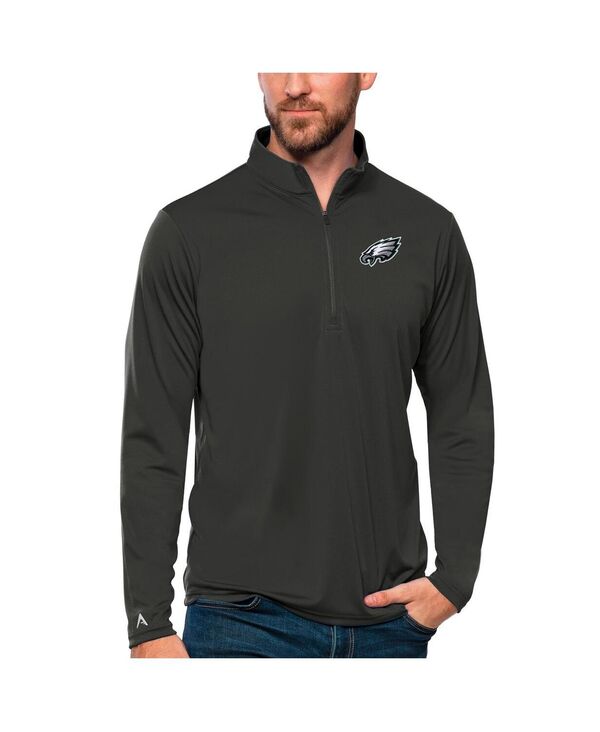 【送料無料】 アンティグア メンズ パーカー・スウェット アウター Men's Charcoal Philadelphia Eagles Tribute Quarter-Zip Lightweight Pullover Top Charcoal