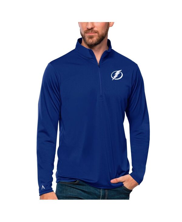 【送料無料】 アンティグア メンズ パーカー・スウェット アウター Men's Blue Tampa Bay Lightning Tribute Quarter-Zip Pullover Sweatshirt Blue