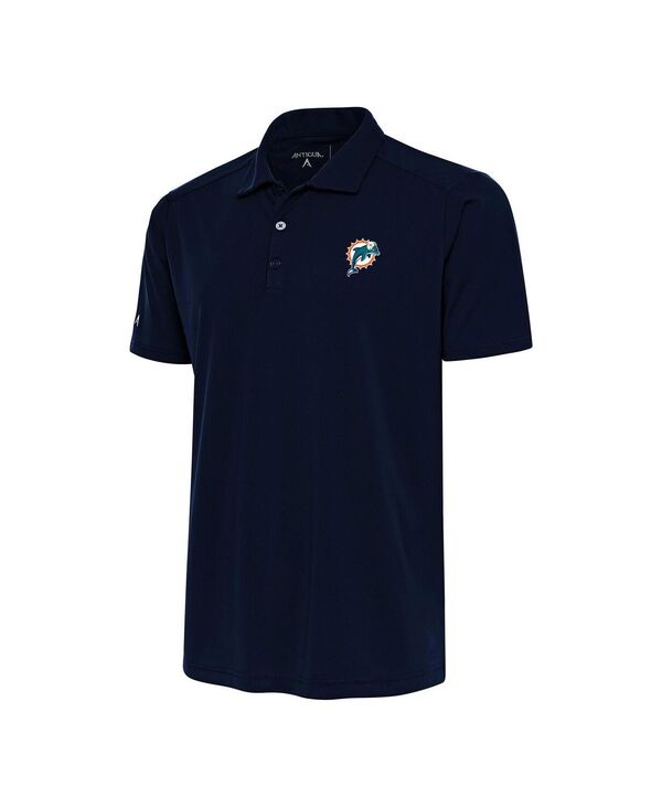 【送料無料】 アンティグア メンズ ポロシャツ トップス Men's Navy Miami Dolphins Team Logo Throwback Tribute Polo Shirt Navy