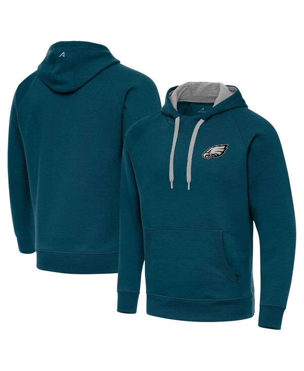 【貨物輸送無料】 アンティグア メンズ パーカー・スウェット アウター Men\u0027s Midnight Green Philadelphia Eagles Victory Pullover Hoodie Green