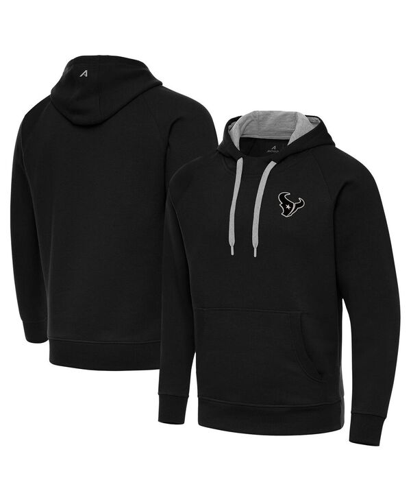 【貨物輸送無料】 アンティグア メンズ パーカー・スウェット アウター Men\u0027s Black Houston Texans Brushed Carbon Victory Pullover Hoodie Black