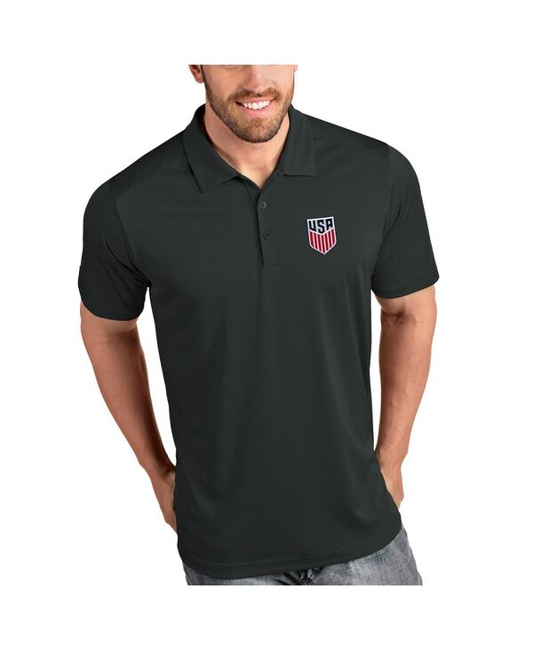 【送料無料】 アンティグア メンズ ポロシャツ トップス Men's Charcoal USMNT Tribute Polo Shirt Charcoal
