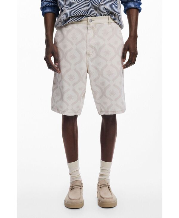 【送料無料】 デジグアル メンズ ハーフパンツ・ショーツ ボトムス Men's Bermuda with sun borders Off white