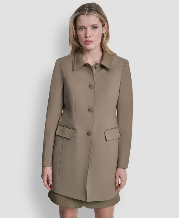 【送料無料】 ダナ キャラン ニューヨーク レディース ジャケット・ブルゾン アウター Women's Tech Sport 4-Button Topper Jacket Taupe
