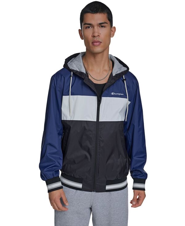 【貨物輸送無料】 はやりっ児 メンズ 上衣・上衣 アウター Men\u0027s Retro Hooded Rain Jacket Black/White/Indigo