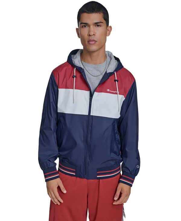 【貨物輸送無料】 はやりっ児 メンズ 上衣・上衣 アウター Men\u0027s Retro Hooded Rain Jacket Red/White/Navy