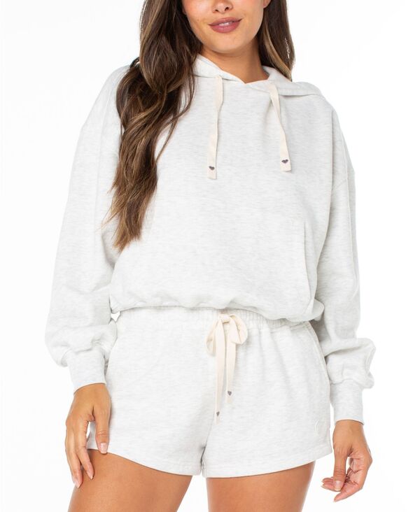 【送料無料】 セレブリティピンク レディース パーカー・スウェット アウター Women's Heart Embroidery Pull-On Hooded Sweatshirt Light Heather Gray 6,466円