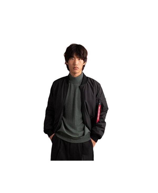 【貨物輸送無料】 アルファインダストリーズ メンズ 上衣・上衣 アウター Men\u0027s Reversible Quilted MA-1 Flight Jacket Black