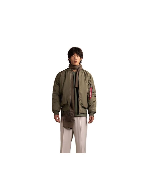 【貨物輸送無料】 アルファインダストリーズ メンズ 上衣・上衣 アウター Men\u0027s Reversible Quilted MA-1 Flight Jacket Og-107 green