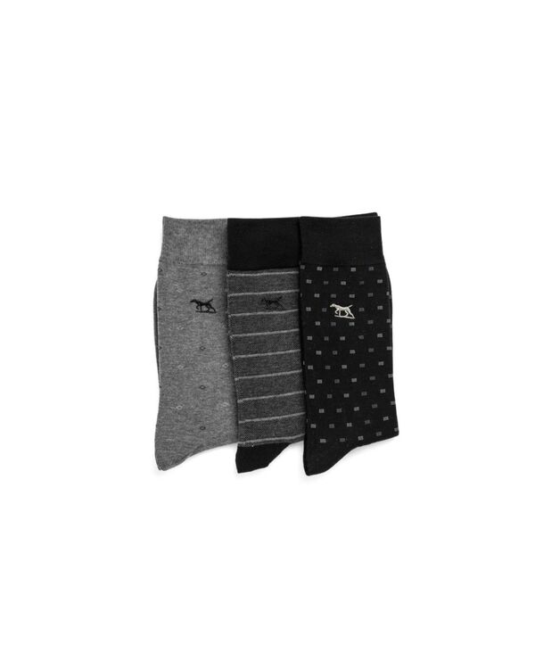 【送料無料】 ロッドアンドグン メンズ 靴下 アンダーウェア Rodd Gunn Men's 3 Pack Seacliff Multi Socks Nero multi black