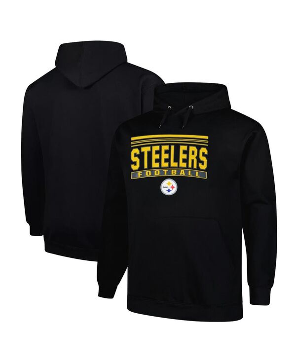 【送料無料】 ファナティクス メンズ パーカー・スウェット アウター Men's Black Pittsburgh Steelers Big Tall Pop Pullover Hoodie Black