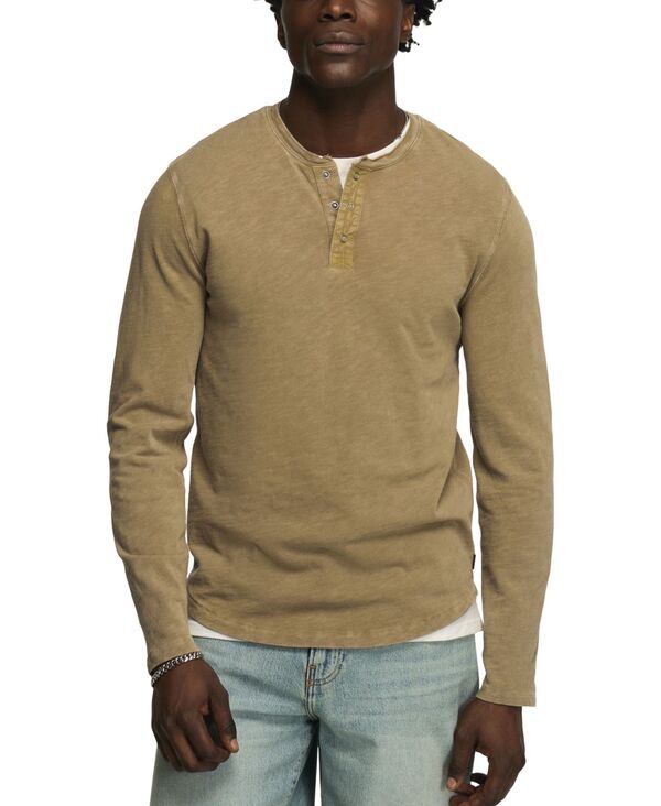 【送料無料】 ラッキーブランド メンズ シャツ トップス Men's Crewneck Pull-On Henley Shirt Timber Wolf Pantone｜ReVida 店