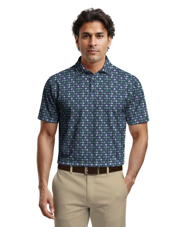【送料無料】 ピージーエーツアー メンズ ポロシャツ トップス Men's Novelty Print Classic-Fit Polo Shirt Peacoat|ReVida 店