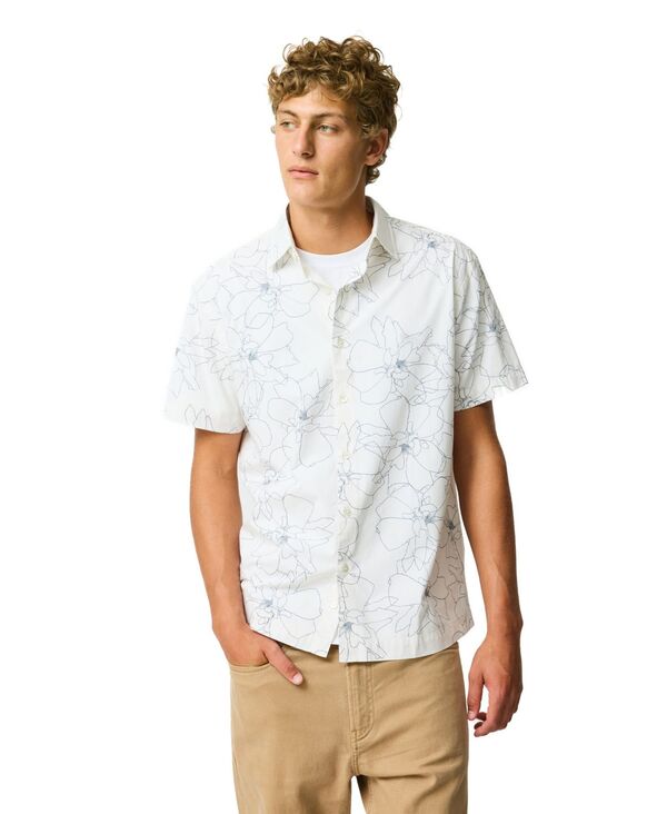 【送料無料】 ロッドアンドグン メンズ シャツ トップス Men's Regular Fit Bird Rock Short Sleeve Cotton Shirt Porcelain