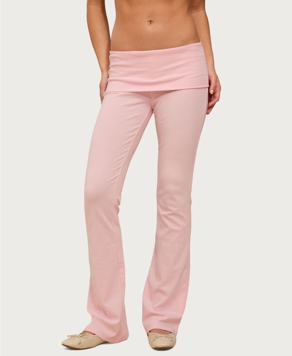 【貨物輸送無料】 アディクテッド レディース 心地よいズボン下 ボトムス Women\u0027s Ivanne Foldover Flared Pants Pink