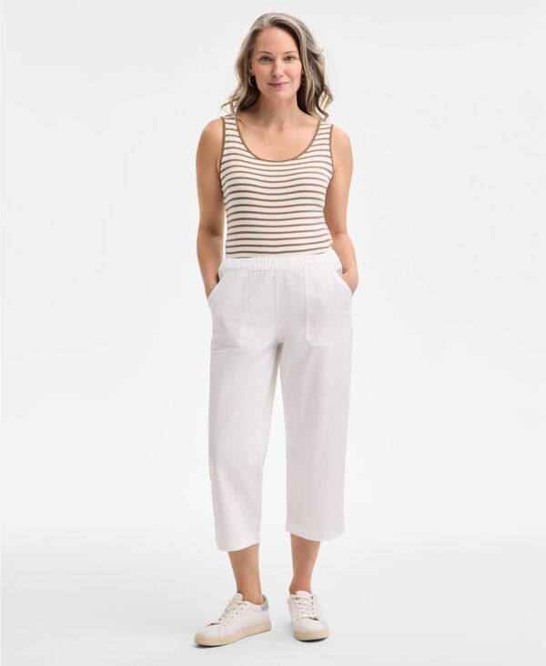 【送料無料】 スタイルアンドコー レディース カジュアルパンツ ボトムス Women's Petite Mid-Rise Pull-On Capri Pants Bright White