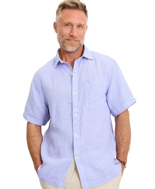 【送料無料】 トッミーバハマ メンズ シャツ トップス Men's 100% Linen Short-Sleeve Paradise Breezer Shirt Classic Lavender