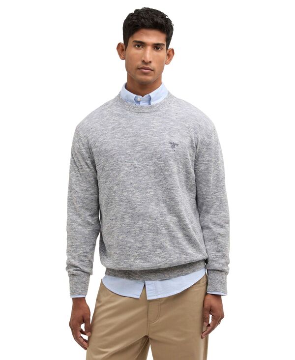 【貨物輸送無料】 バブアー メンズ 編み物・プルオーバー アウター Men\u0027s Flaxby Linen Blend Crewneck Sweater Gray