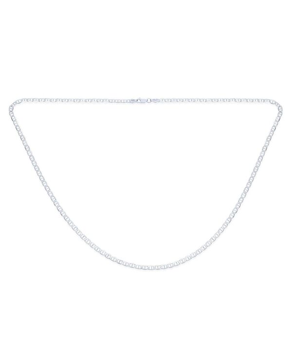 【送料無料】 ブリング レディース ネックレス・チョーカー・ペンダントトップ アクセサリー Solid Heavy .925 Sterling Silver 4MM Anchor Mariner Chain Link Necklace Silver
