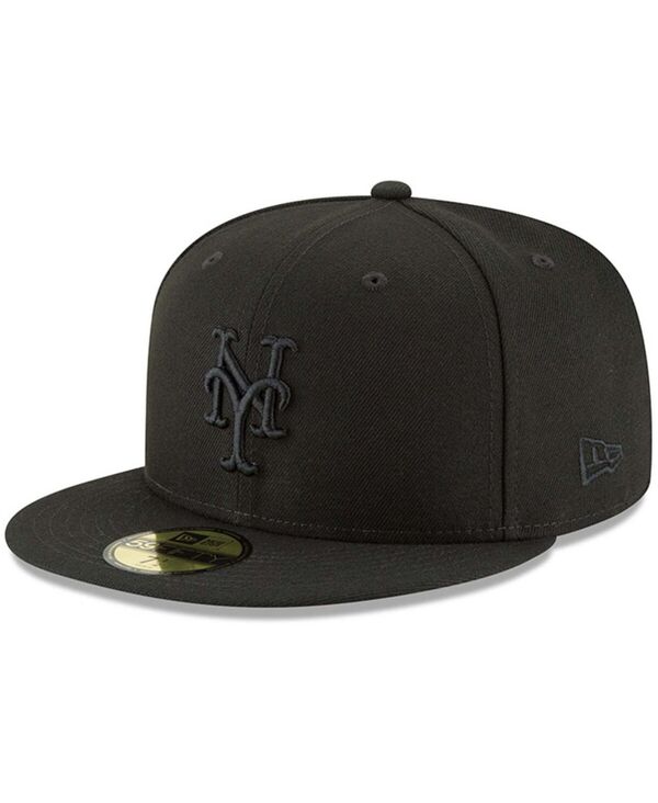【送料無料】 ニューエラ メンズ 帽子 アクセサリー Men's Black New York Mets Primary Logo Basic 59FIFTY Fitted Hat Black