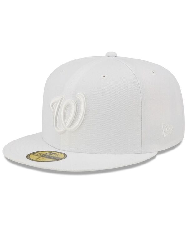 【送料無料】 ニューエラ メンズ 帽子 アクセサリー Men's Washington Nationals White on White 59FIFTY Fitted Hat White|ReVida 店