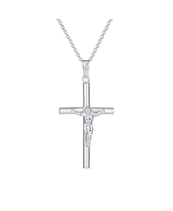 【送料無料】 ブリング レディース ネックレス・チョーカー・ペンダントトップ アクセサリー Religious Jewelry Jesus Crucifix Cross Pendant Necklace .925 Sterling Silver Silver