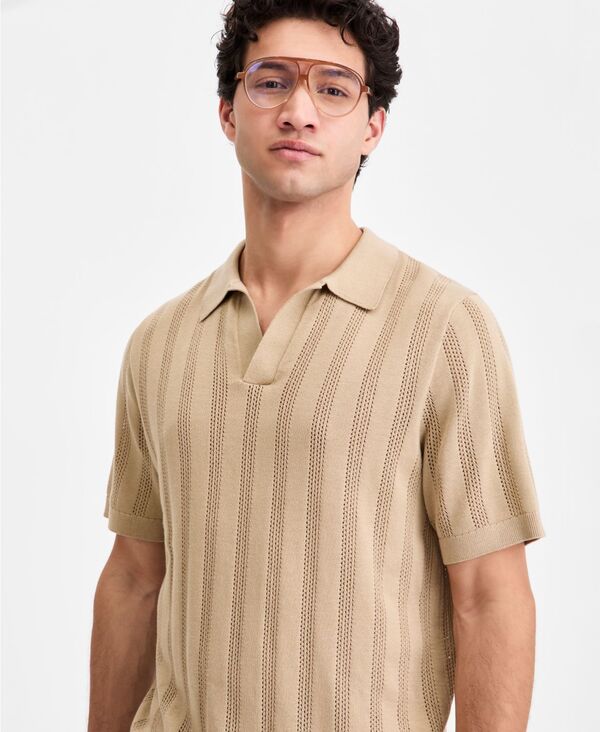 【送料無料】 サンストーン メンズ ニット・セーター アウター Men's Mixed-Stitch Johnny Collar Sweater Hammock
