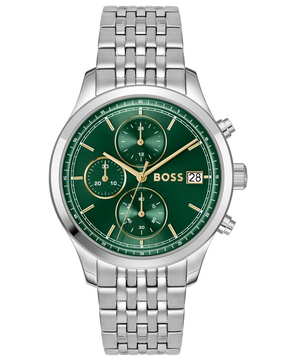 【送料無料】 ヒューゴボス メンズ 腕時計 アクセサリー Men's Stratus Quartz Chrono Stainless Steel Watch 41mm Silver