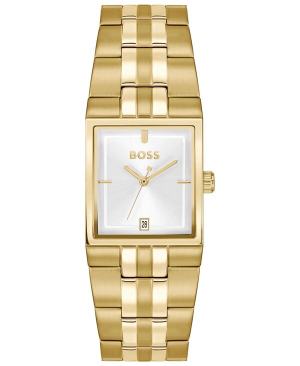 【送料無料】 ヒューゴボス メンズ 腕時計 アクセサリー Men's Strivo Quartz Ionic Plated Thin Gold Steel Watch 25.6mm Gold