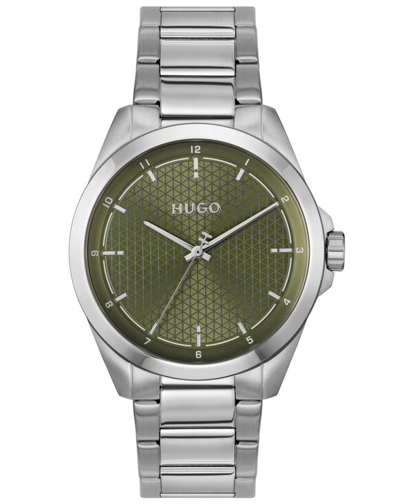【送料無料】 ヒューゴボス メンズ 腕時計 アクセサリー Men's Seam Quartz Stainless Steel Watch 42.5mm Silver｜ReVida 店