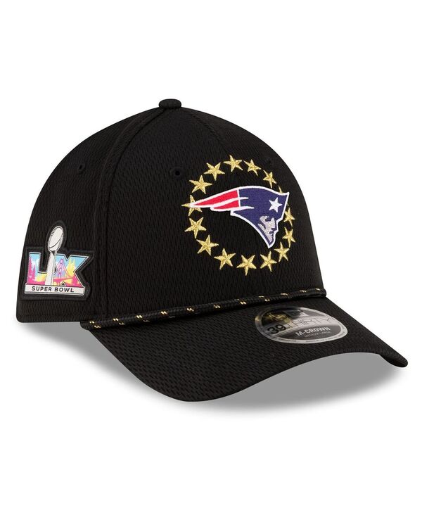 【送料無料】 ニューエラ メンズ 帽子 アクセサリー Men's Black New England Patriots Super Bowl LX 39THIRTY M-Crown Rope Flex Hat Black