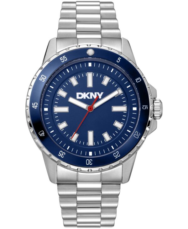 【送料無料】 ダナ キャラン ニューヨーク メンズ 腕時計 アクセサリー Men's Sport Watch Blue Dial Stainless Steel Bracelet Watch 43mm Dark Blue｜ReVida 店 29,100円