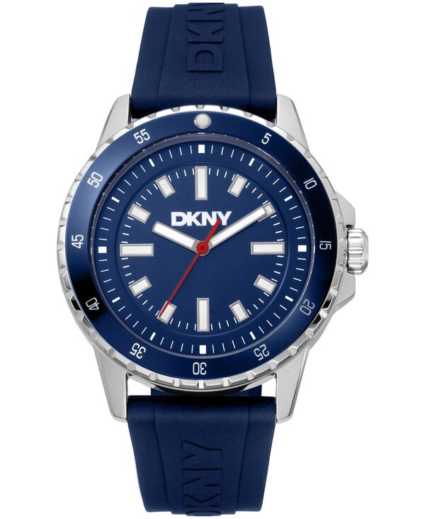 【送料無料】 ダナ キャラン ニューヨーク メンズ 腕時計 アクセサリー Men's Sport Watch Dark Blue Dial Dark Blue Silicone Strap 43mm Dark Blue