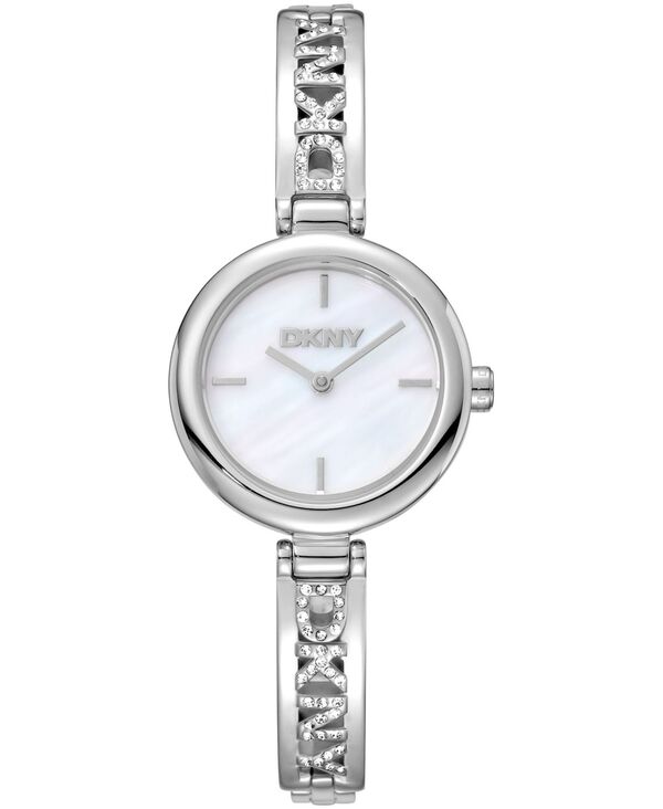【送料無料】 ダナ キャラン ニューヨーク レディース 腕時計 アクセサリー Women's White Dial Stainless Steel Crystal Accented Jewelry Bracelet Watch 26mm White Mop